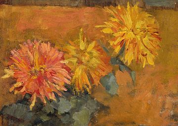 Trois chrysanthèmes, Piet Mondrian - vers 1899