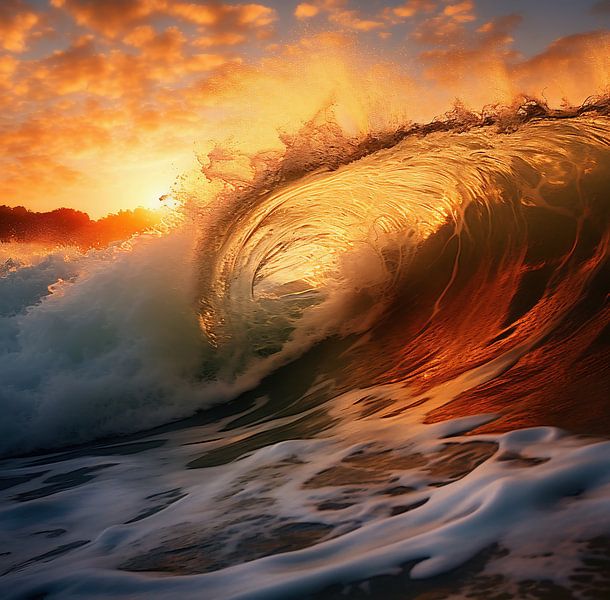 Zonsondergang aan zee van fernlichtsicht
