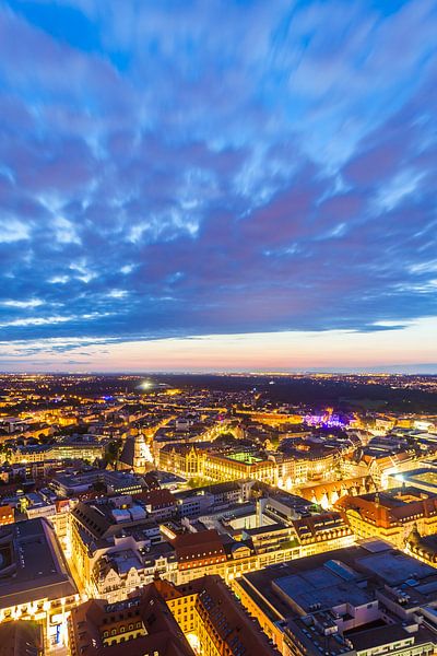 Leipzig in Saxony at night by Werner Dieterich