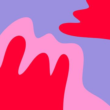 Abstracte moderne vormen roze, paars, rood