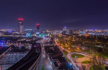 View from the Oldehove  in Leeuwarden at Night  van Kevin Boelhouwer