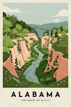 Alabama Vintage Reisposter van Poster Art Shop