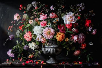 Still life of flowers in a vase by Thea