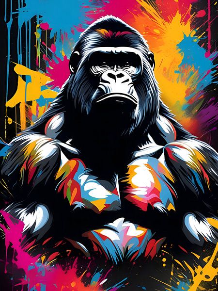 Gorilla art, graffiti by Makar Mokrynskyi