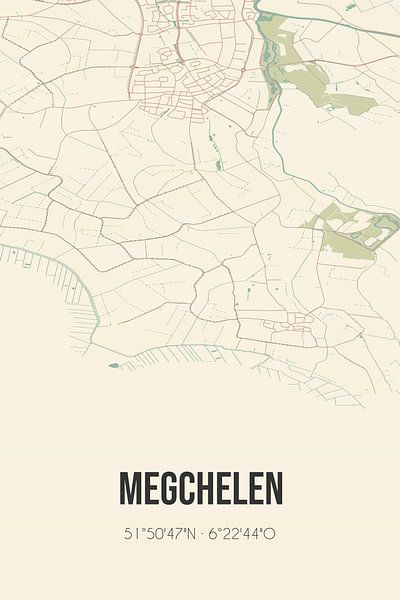 Carte ancienne de Megchelen (Gueldre) par Affiches de lieux