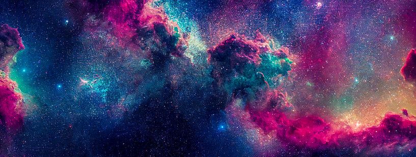 Panorama Illustration eines Galaxie Nebel im Universum 04 von Animaflora PicsStock