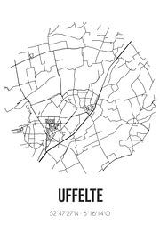 Uffelte (Drenthe) | Map | Black and white by Prints of Place