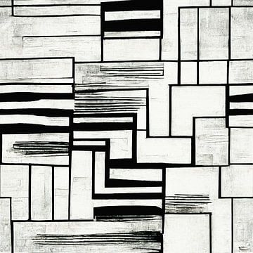 Art deco Schwarz-Weiß-Muster #VII von Whale & Sons.