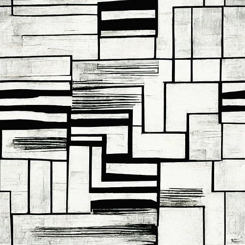 Art deco black and white pattern #VII