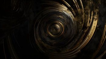 Tableau noir et or | Tableau oblong | Grand tableau salle de séjour