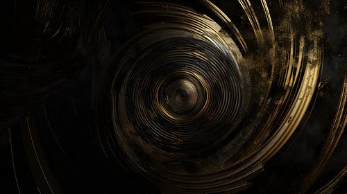 Black and Gold Painting | Oblong Painting | Large Painting Living Room