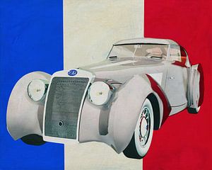 Delage D8-120 Aerosport 1938 mit französischer Flagge