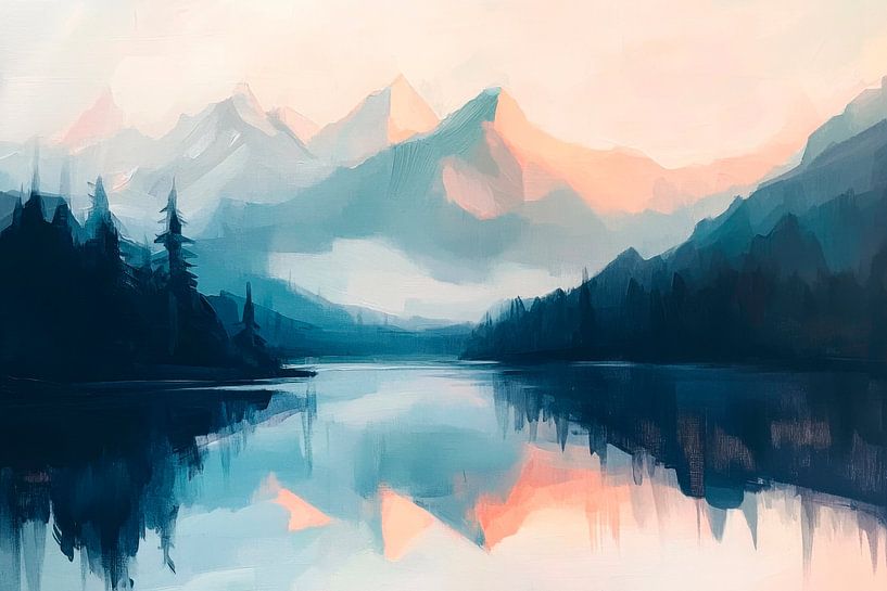 Mountain lake landscape by Poster Art Shop
