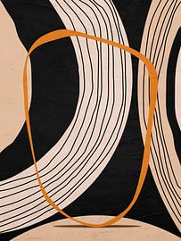 Abstract organic geometric art in earth tones by Online Arts