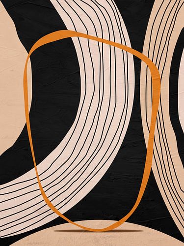 Abstract organic geometric art in earth tones