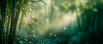 Bamboo forest in the morning mist by Poster Art Shop