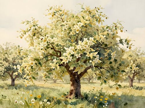 La magie des fleurs dans le verger