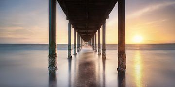 Sunset at the Baltic Sea with pier by Voss Fine Art Fotografie