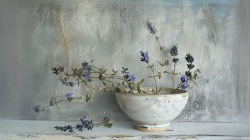 Stilleben mit Lavendel im Japandi-Stil von Japandi Art Studio