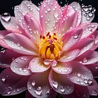 Schöne rosa Dahlie mit Wassertropfen - Natur im Detail