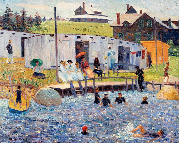 The Bathing Hour, Chester, Nova Scotia, William James Glackens van Meesterlijcke Meesters