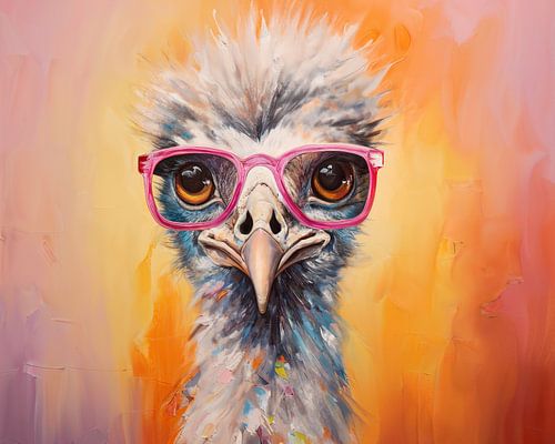 Strauß mit Brille | Strauß Pop Art