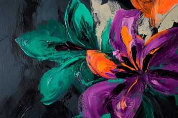 Bloeiende kleuren in de schemering Levendige bloemenpracht in jou van Poster Art Shop