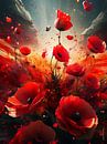Storm boven Poppyfield van Ted Decker thumbnail