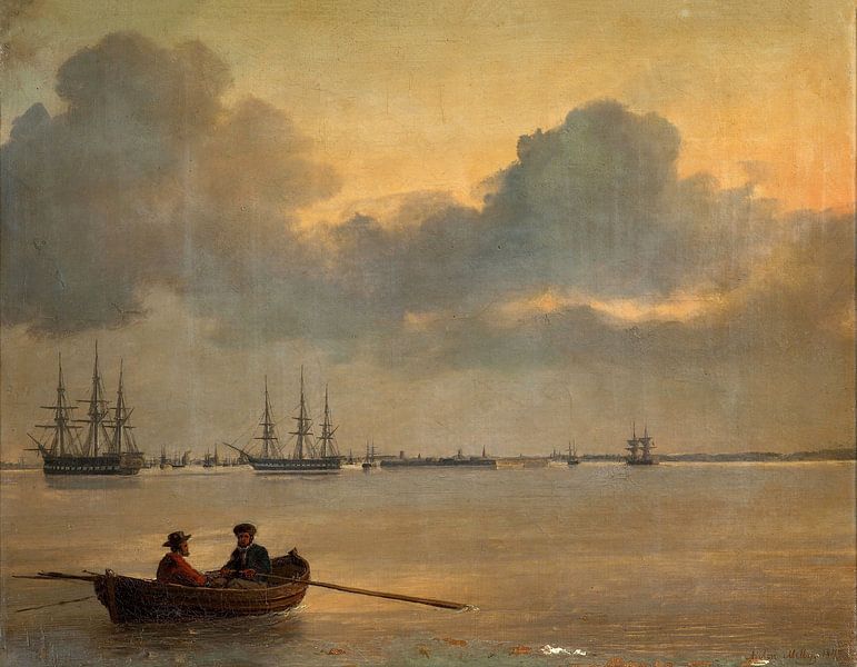Soirée tranquille dans les rues de Copenhague, Anton Melbye par Des maîtres magistraux