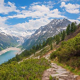 Bergweg am Olperer mit Blick zum Schlegeisspeicher Tirol von SusaZoom