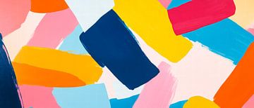 Colourful brushstrokes - Abstract composition by Poster Art Shop