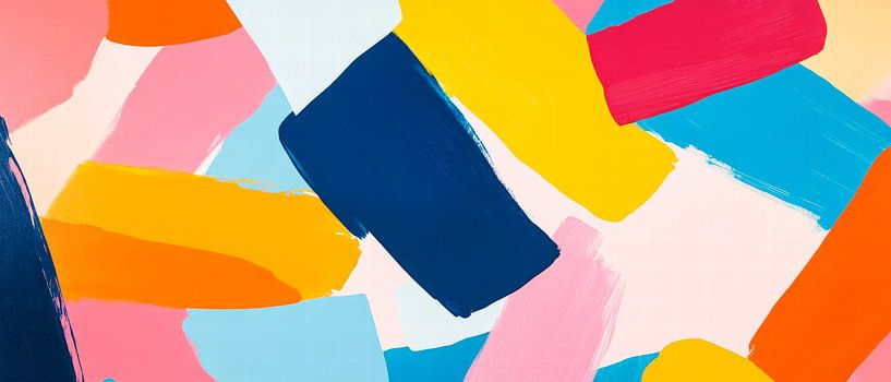 Colourful brushstrokes - Abstract composition by Poster Art Shop