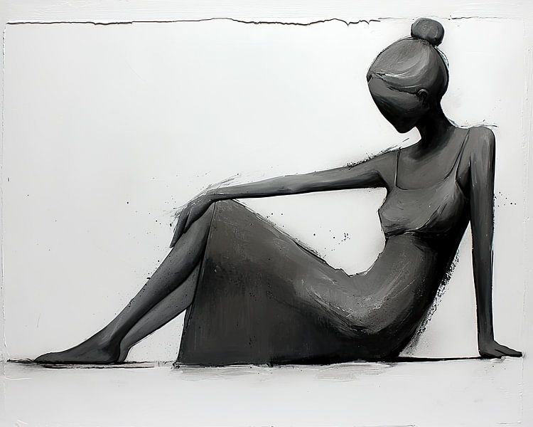 Monochrome Frau | Abstrakte Essenz der Anmut von Wunderbare Kunst
