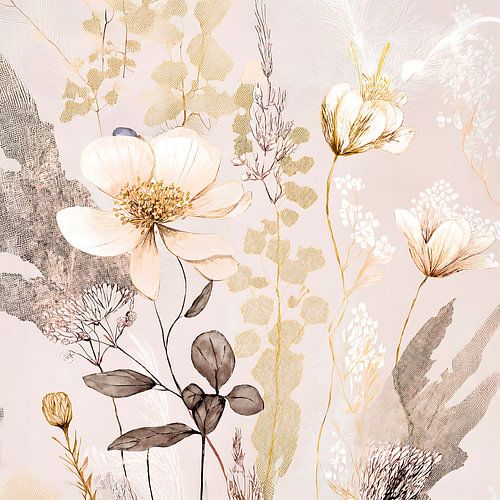 Botanische Illustration: Zerbrechliche Blumen in der Natur