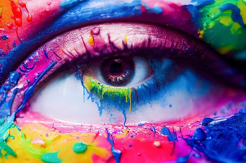 kleurrijk oog van het meisje