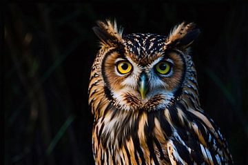 Beautiful realistic close-up of an owl by Art & Soul Creations