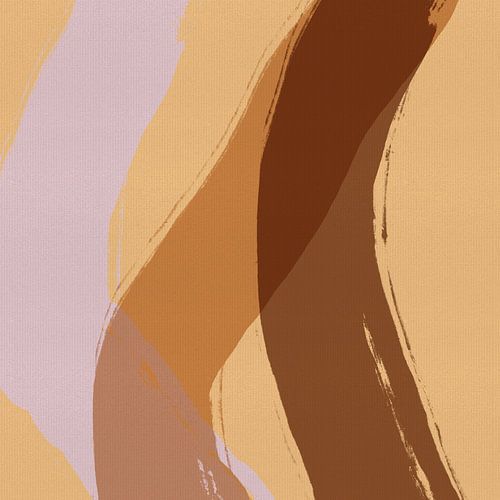 Sereen minimalistisch schilderij in warme neutrale tinten
