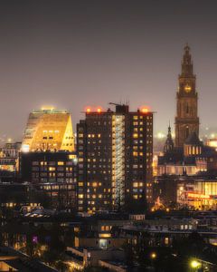 Skyline van de stad Groningen van Henk Meijer Photography