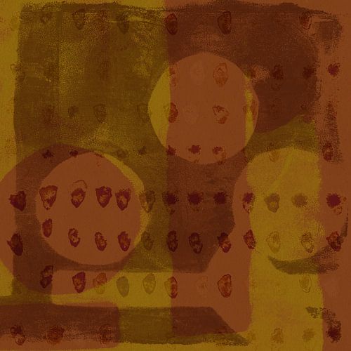 Abstracte vormen in terracotta, oker en roestbruin I