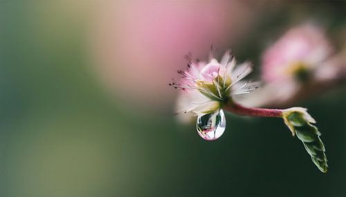 Bloemen met regendruppels