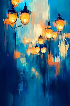 Lanternes dans le brouillard - Jeu de couleurs sur Poster Art Shop