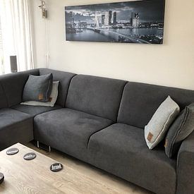 Customer photo: Skyline Rotterdam Erasmus Bridge - Metallic Grey by Vincent Fennis, on canvas