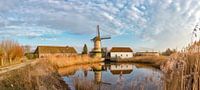 Moulin à vent et roue hydraulique combinés, De Kilsdonkse Molen, Veghel, Brabant septentrional, Pays par Rene van der Meer Aperçu