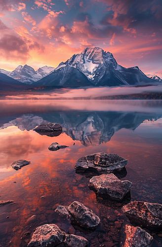 Luminous valley at sunset