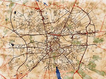 Kaart van Bourges in de stijl 'Serene Summer' van Maporia