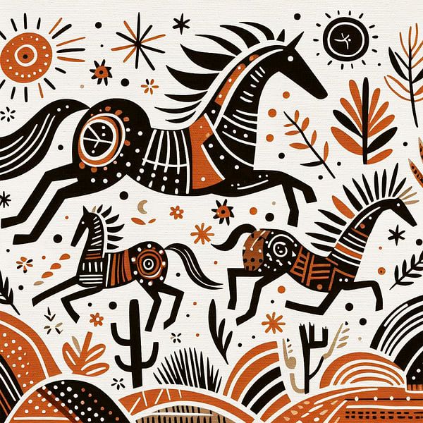 Peaceful Horses van Fernando Vieira