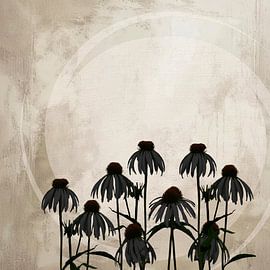 Moderne Blumencollage im Gegenlicht, Serie Botanische Kunst von Studio Pieternel