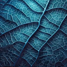 Blattgeometrie in Blau von Sabine Wagner
