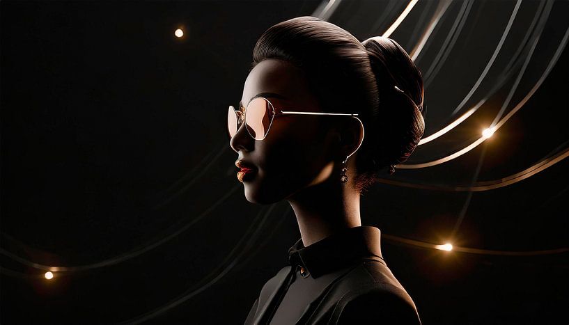 Frau mit Brille und Muster von Mustafa Kurnaz