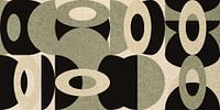 Bauhaus stijl abstract industrieel geometrisch in pastel groen, beige, zwart VII van Dina Dankers thumbnail